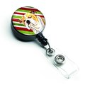 Carolines Treasures Bulldog English Candy Cane Holiday Christmas Retractable Badge Reel SC9334BR